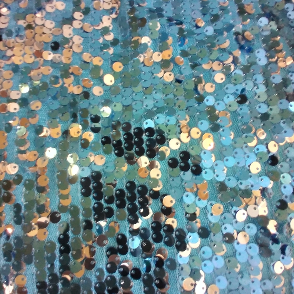 NWT Anna Kaci Blue Sequinned Sparkle & Shine Womens Top Size 3X Mobwife Glam - Picture 2 of 11